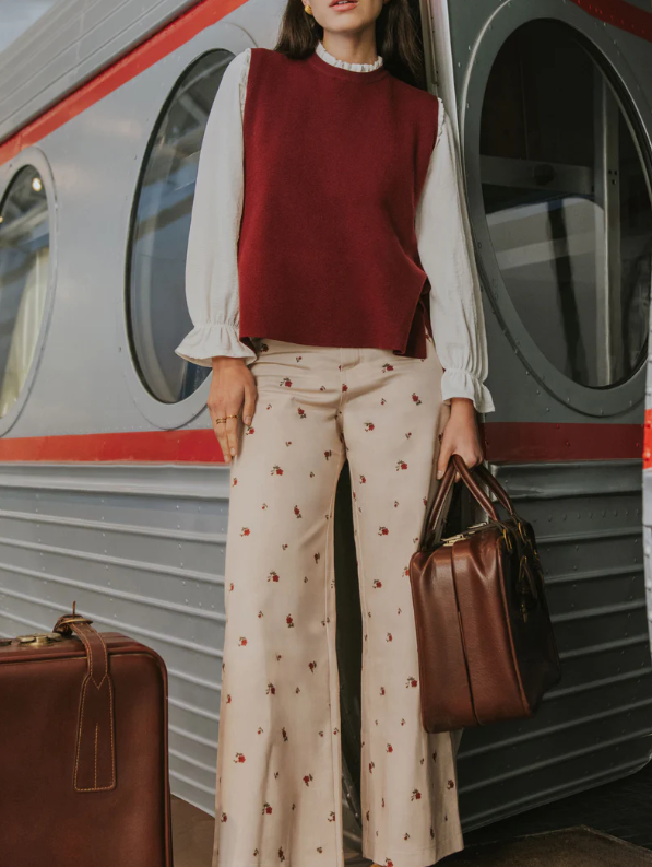 PANTALÓN RECTO FLORES