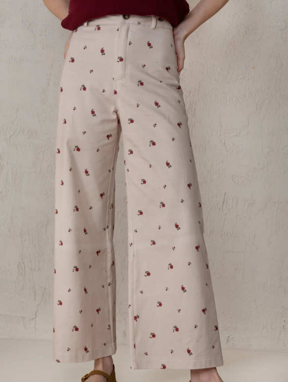 PANTALÓN RECTO FLORES