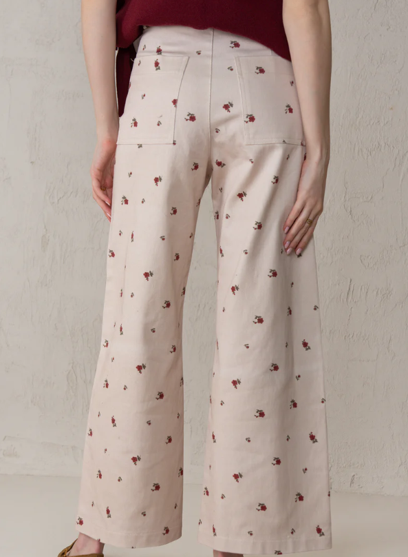 PANTALÓN RECTO FLORES