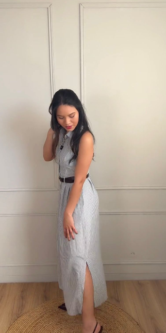VESTIDO CAMISERO RAYAS AZUL