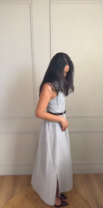 VESTIDO CAMISERO RAYAS AZUL