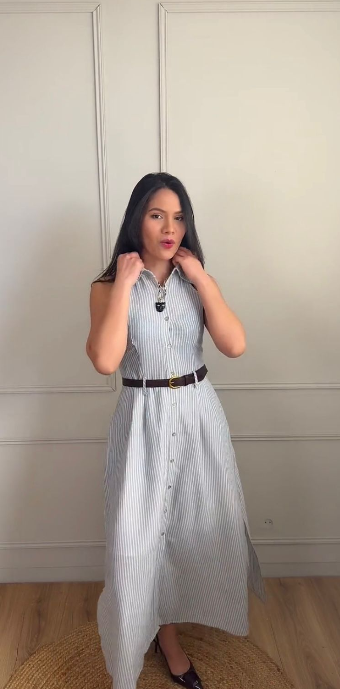 VESTIDO CAMISERO RAYAS AZUL