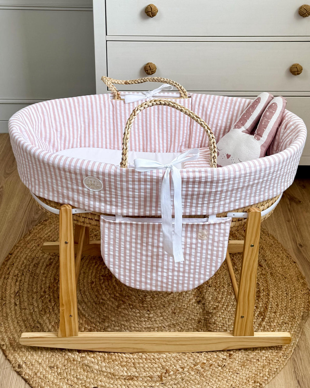 SET MOISES SEERSUKER CLASICO ROSA NUDE