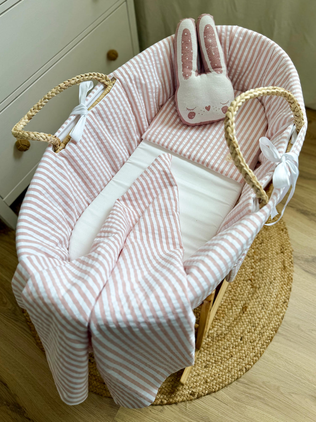 SET MOISES SEERSUKER CLASICO ROSA NUDE