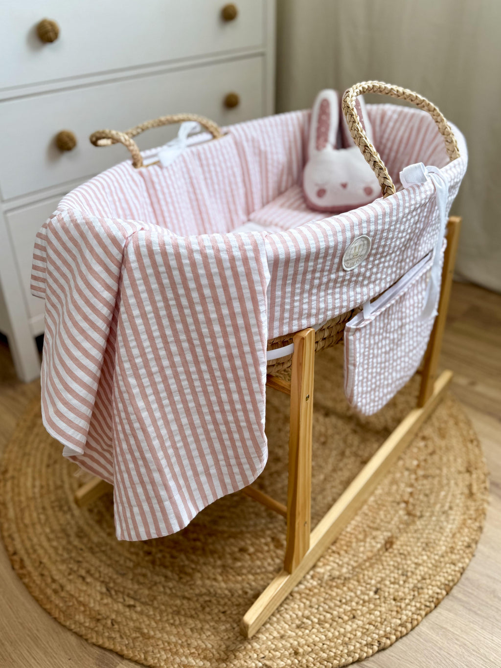 SET MOISES SEERSUKER CLASICO ROSA NUDE
