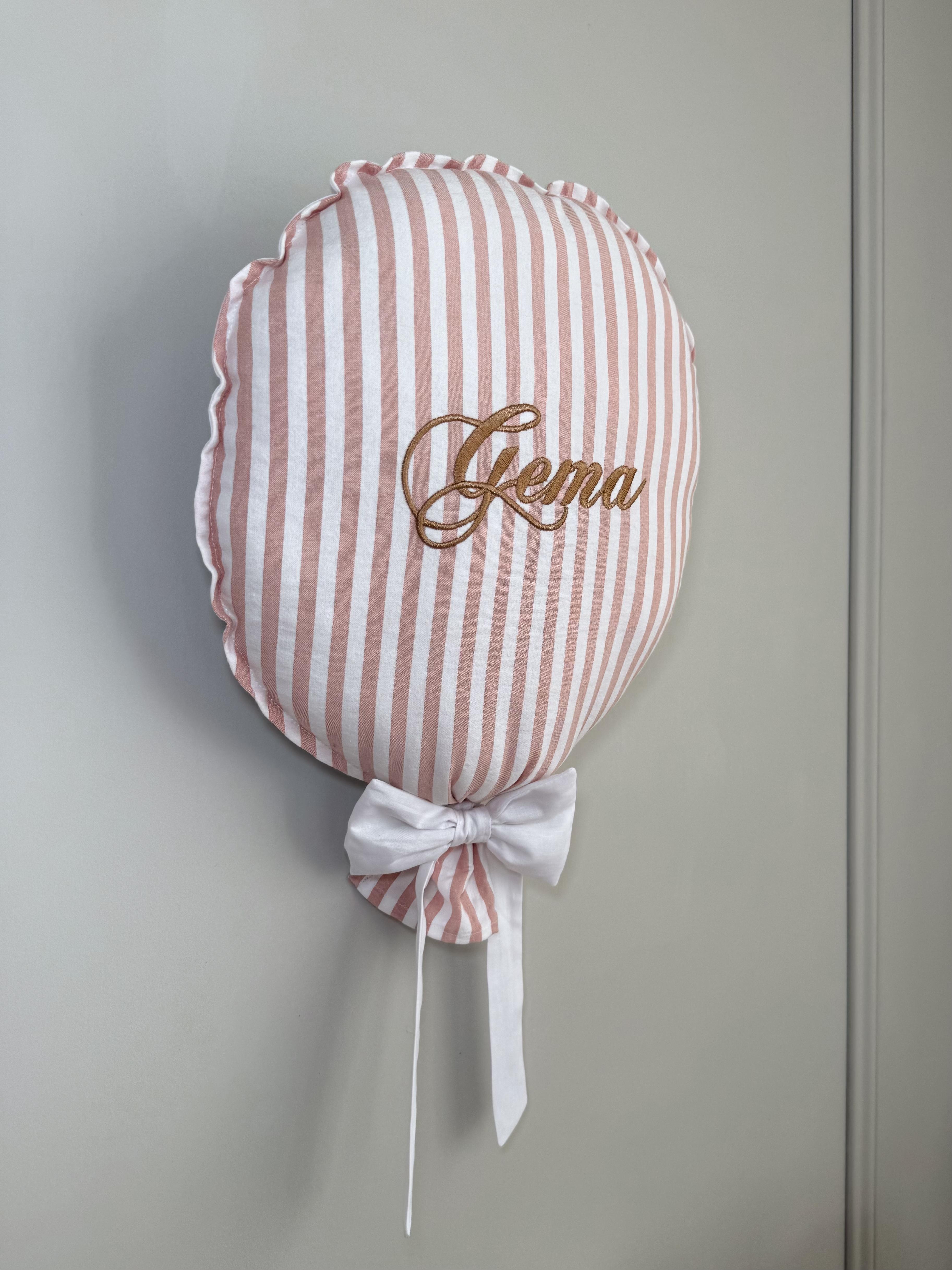 GLOBO DE TELA SEERSUKER ROSA NUDE PERSONALIZADO