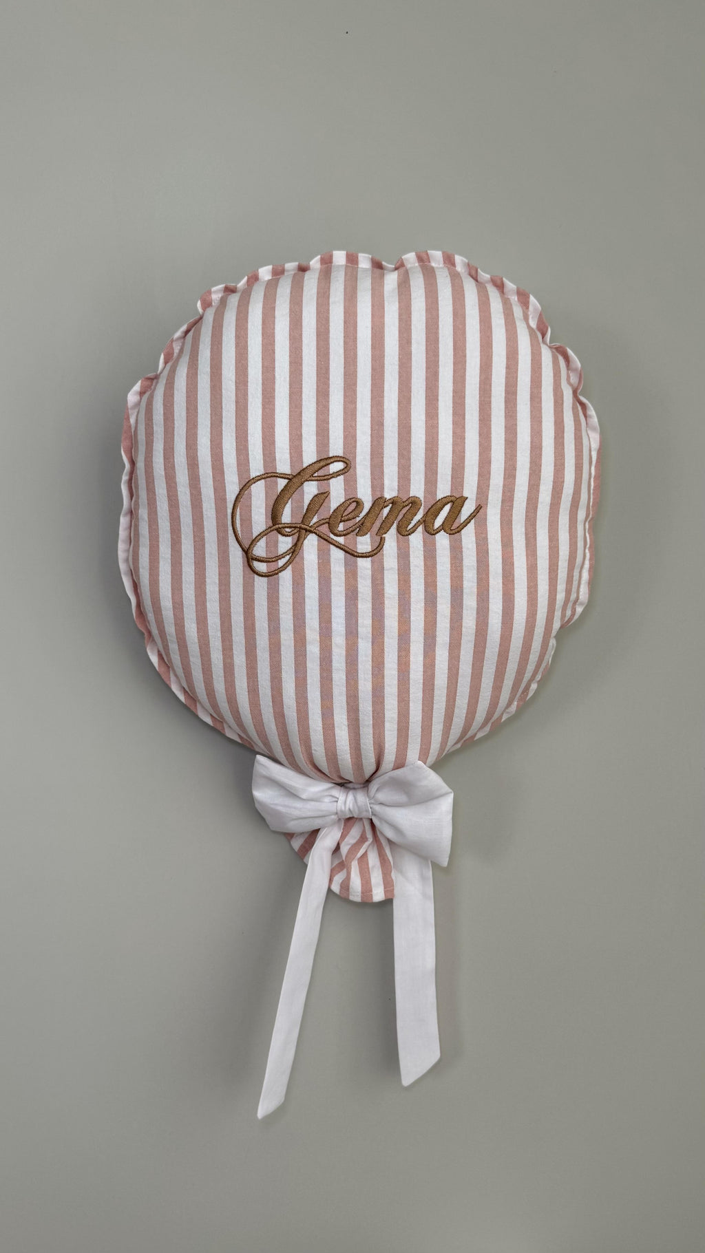 GLOBO DE TELA SEERSUKER ROSA NUDE PERSONALIZADO
