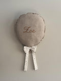 GLOBO DE TELA MUSELINA GRIS PERSONALIZADO