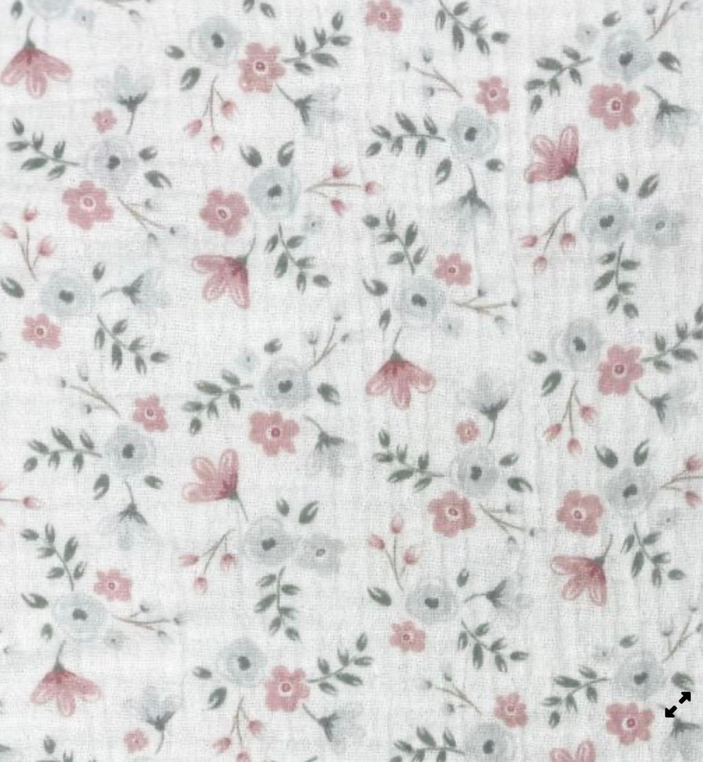 MOISES DE BAMBU MUSELINA DE FLORES ROSA