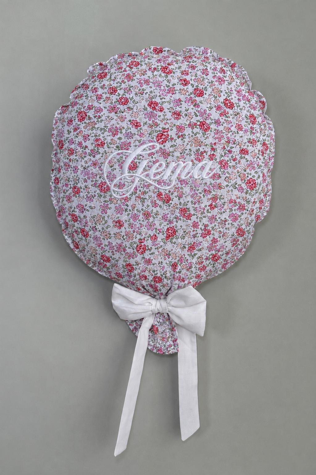 GLOBO DE TELA POPELIN FLORAL PERSONALIZADO