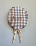 GLOBO DE TELA VICHY ARENA LAZO BEIGE PERSONALIZADO