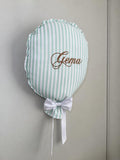 GLOBO DE TELA RAYA VERDE MENTA PERSONALIZADO