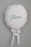 GLOBO DE TELA MUSELINA FLORES VERDE PERSONALIZADO