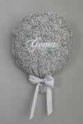 GLOBO DE TELA LIBERTY GRIS Y AZUL PERSONALIZADO