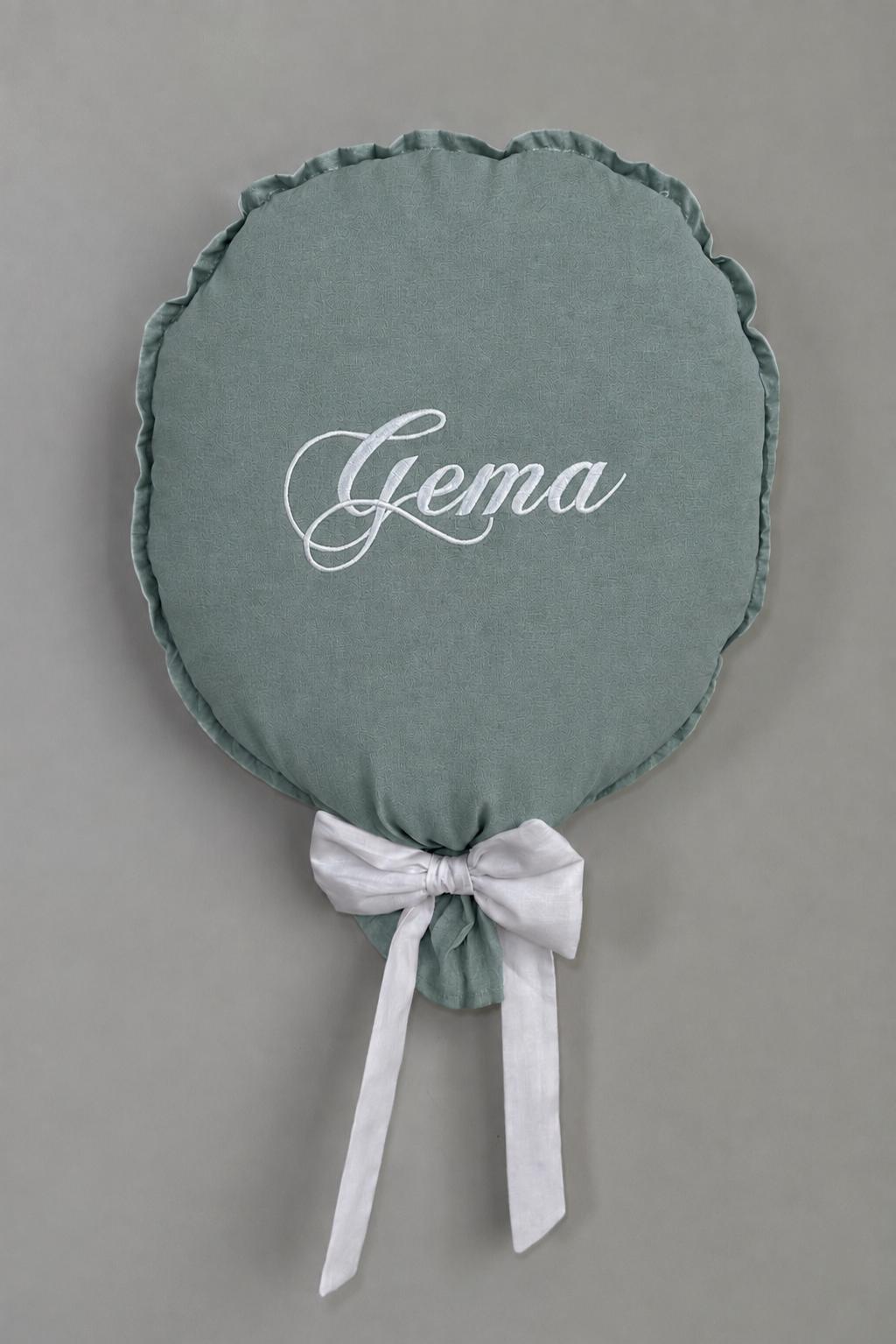 GLOBO DE TELA POPELIN VERDE EMPOLVADO PERSONALIZADO