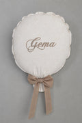 GLOBO DE TELA JACQUARD BEIGE PERSONALIZADO