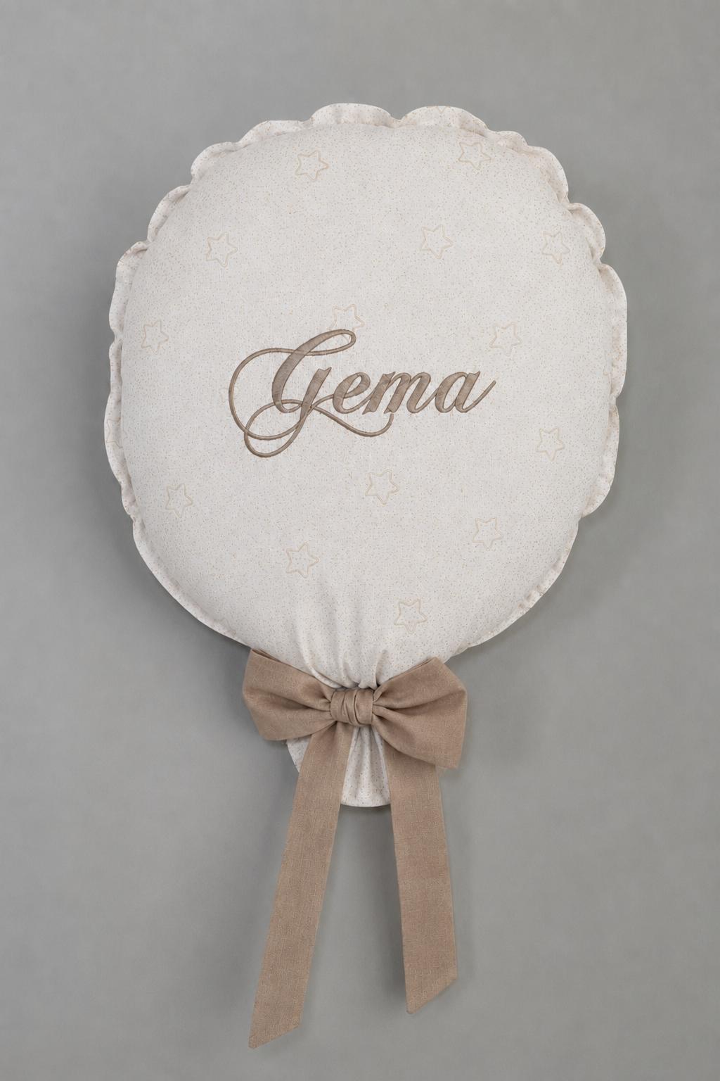 GLOBO DE TELA JACQUARD BEIGE PERSONALIZADO