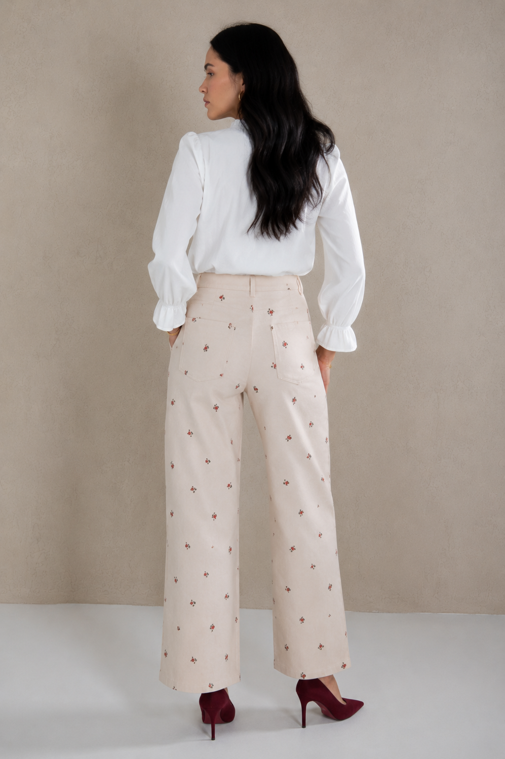 PANTALÓN RECTO FLORES